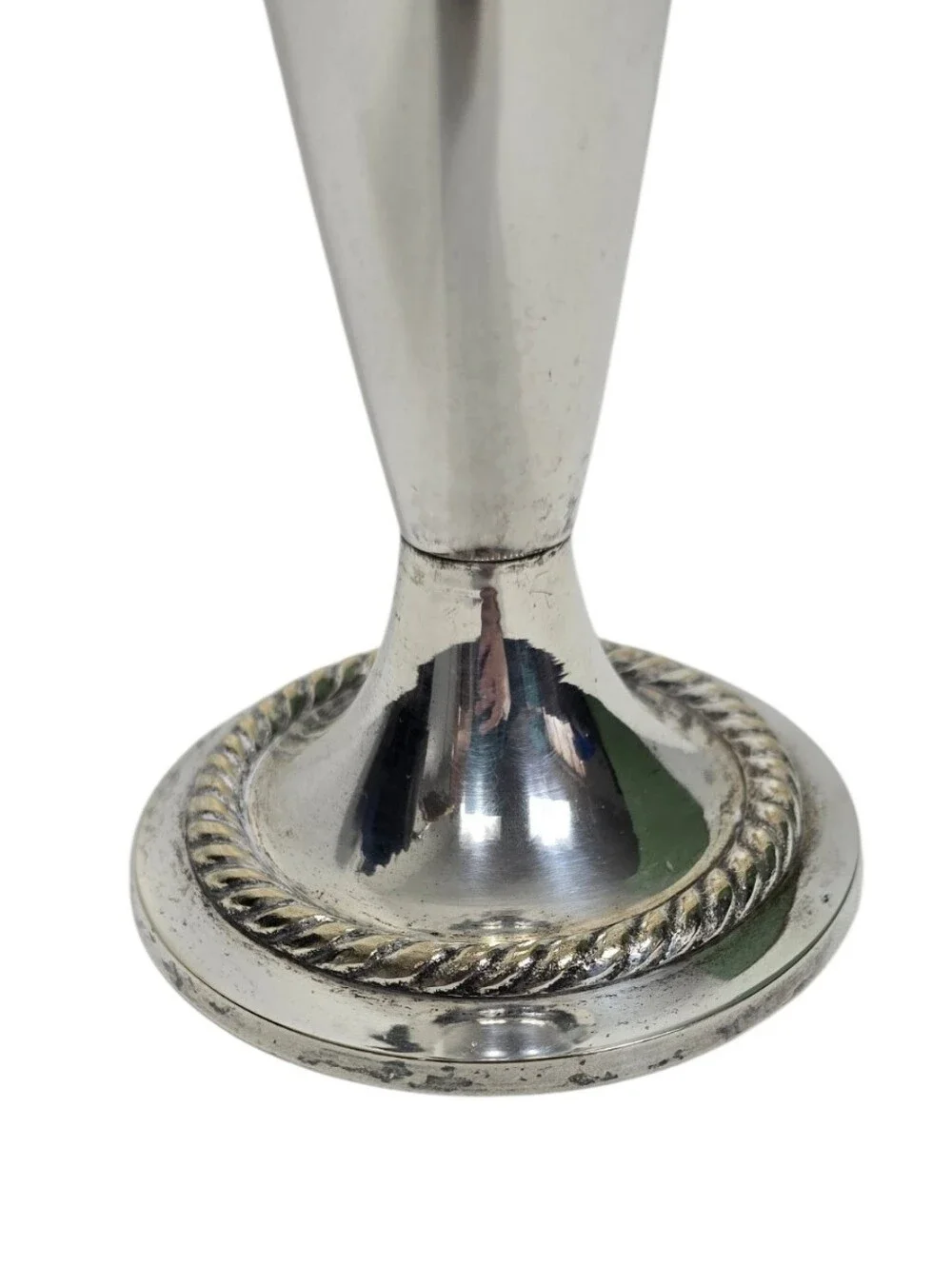 Vintage Department 56 Silverplate Bud Vase Fluted Rim Trumpet Vase 11.5
